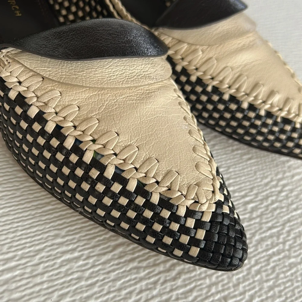 Tory Burch Black and Cream Checkered Flats - Picture 16 of 16